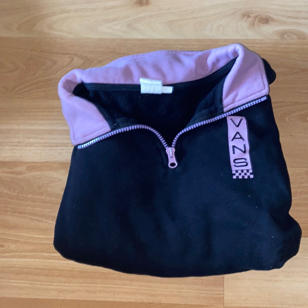 Vans cropped black and purple sweatshirt